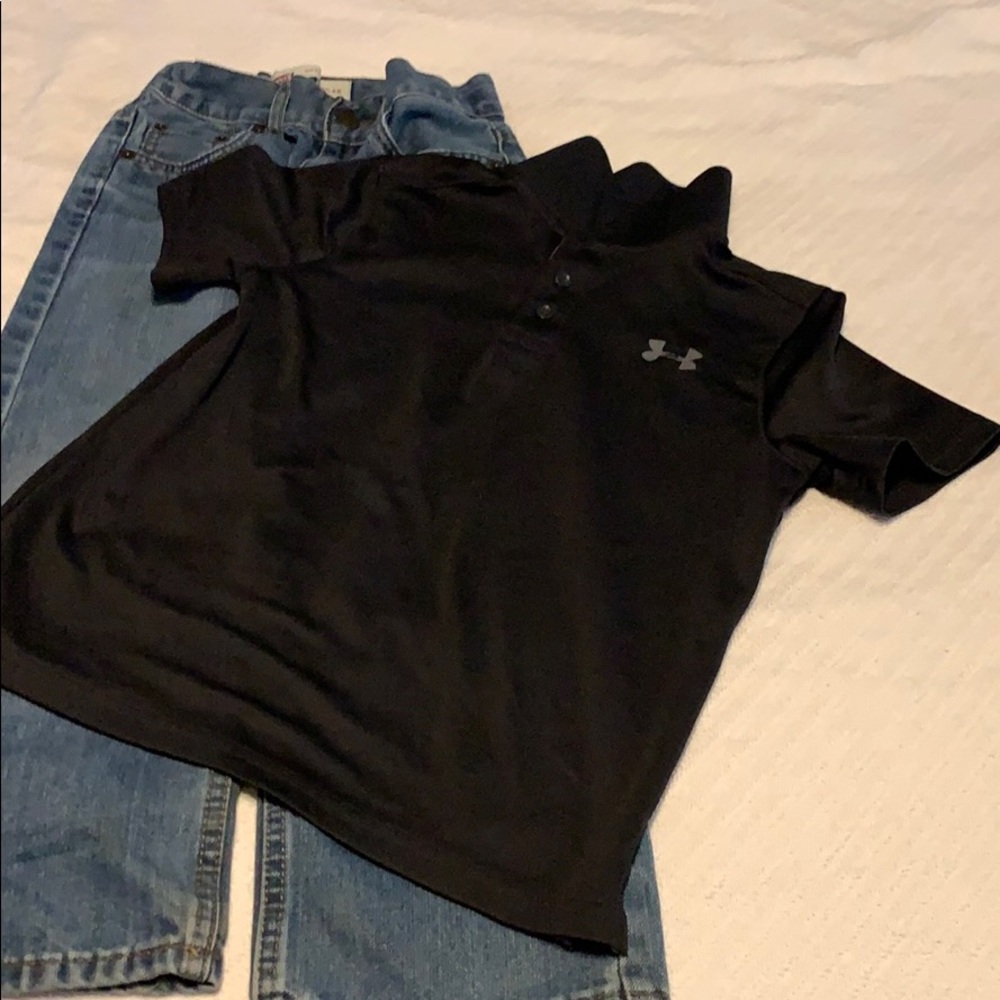 Boys Levi’s jeans and Under Armour shirt